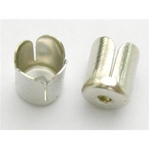 cord end caps, iron, platinum plated, 5.5mm dia, 7mm high [FDCAPS007N]