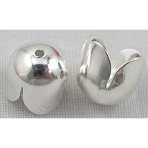 cord-End-Cap, Copper, Silver Plated, tulip style, 8mm dia [FDCAPS008SP-8MM]