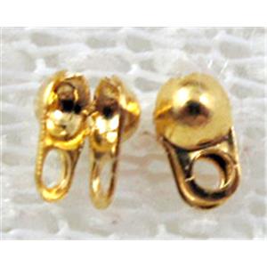 copper BeadTip for ballchain, gold plated, inside:2mm dia [FDCAPS011GP-2MM]