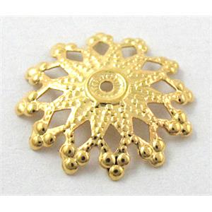 bead-Caps, copper, Golden Plated, 16mm dia, copper [FDCAPS023GP]