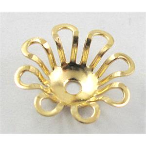 bead-Caps, copper, Golden Plated, 15mm dia, copper [FDCAPS025GP]