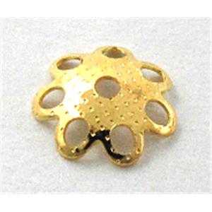 bead-Caps, copper, Golden Plated, 7mm dia, copper [FDCAPS027GP]