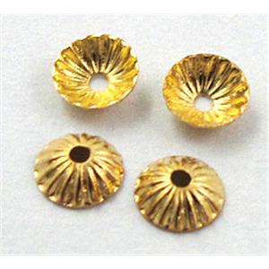 bead-Caps, copper, Golden Plated, 5mm dia, copper [FDCAPS028GP]