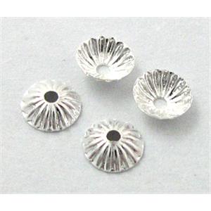 bead-Caps, copper, Silver Plated, 5mm dia, copper [FDCAPS028SP]
