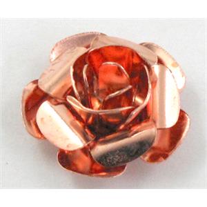 Rose bead, copper, Red copper  Plated, 20mm dia, copper [FDCAPS033RP]