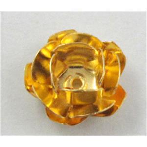 Rose bead, copper, Golden Plated, 12mm dia, copper [FDCAPS034GP]