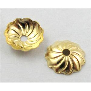 bead-Caps, copper, Golden Plated, 7mm dia, copper [FDCAPS037GP]