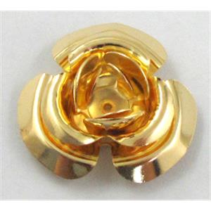 Rose bead, copper, Golden Plated, 30mm dia, copper [FDCAPS042GP]
