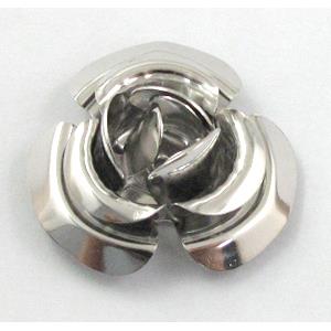 Rose bead, copper, Platinum Plated, 30mm dia, copper [FDCAPS042PP]