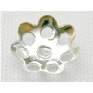 bead-Caps, copper, Silver Plated, 5mm dia, copper [FDCAPS043SP]