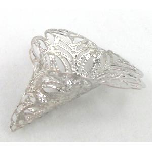 bead-Caps, copper trumpet, platinum plated, 24x26mm [FDCAPS047PP]