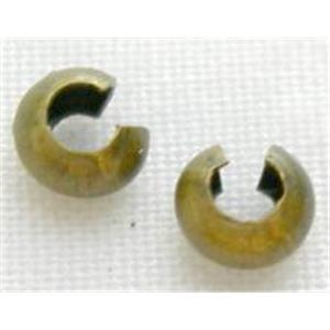 Crimp Cover Beads, copper, Antique Bronze Plated, approx 5mm dia [FDCC002BP-5MM]