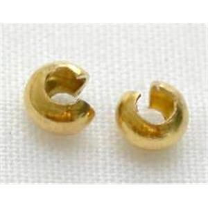 Gold Plated Crimp Cover Beads, copper, approx 5mm dia [FDCC003GP-5MM]