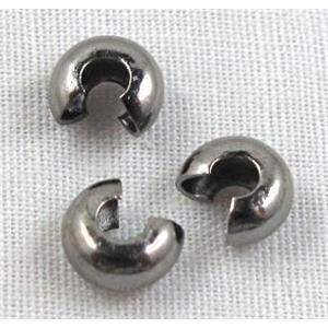 Crimp Cover Beads, copper, black, approx 5mm dia [FDCC005BKP-5MM]