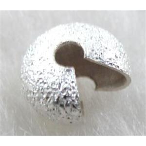 matte Crimp Cover Beads, copper, silver plated, 5mm dia [FDCC007SP-5MM]