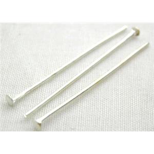 flat-HeadPins, copper, nickel color, 35mm length [FDCHP01NP-35]