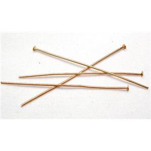tack headpin, iron, 14K gold plated, approx 25mm length [FDCHP81-25MM]