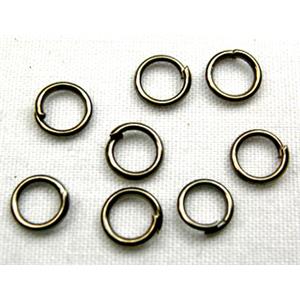 Jump Rings, iron, black, 6mm dia [FDCJR18BK-6MM]