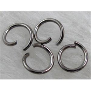 black open mouth iron Jump Rings, approx 10mm dia [FDCJR19BK-10MM]