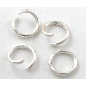 silver plated Open mouth iron Jump Rings, approx 4mm dia [FDCJR19SP-4MM]