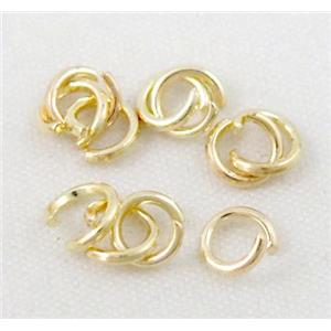 Open mouth Jump Rings, iron, light gold, 5mm dia [FDCJR20GP-5MM]