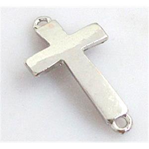 Bracelet bar, connector, platinum plated, 16x30mm [FDCN03]