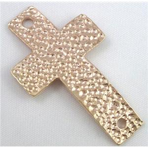 bracelet bar, cross, alloy connector, red copper, approx 27x45mm [FDCN802]