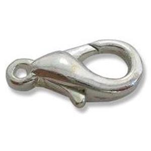 Silver Plated Copper Lobster Clasp , Nickel Free, 12mm length [FDCNFSP01-902]