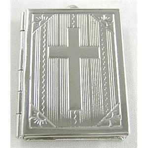 Wishing Locket, Copper, Platinum Plated, 27x39mm [FDCPD030PP]