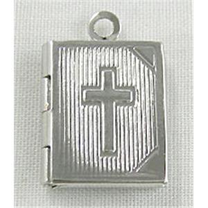 Wishes Locket, Copper, Platinum Plated, 11x17mm [FDCPD031PP]