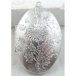 Locket Pendants, Copper, Platinum Plated, 25x38mm [FDCPD063PP]