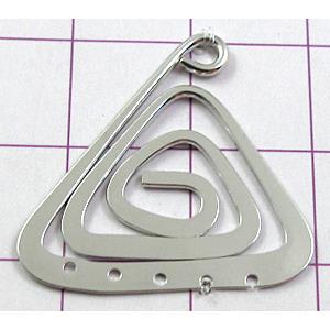 Copper Pendant, triangle, platinum plated, 25x22mm [FDCPD073PP  ]