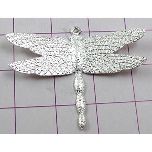 Dragonfly Pendants, Platinum Plated, copper, 35x28mm [FDCPD074PP-K534]