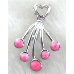 necklace hinged bail, pinch, copper, platinum plated, heart:8mm wide, hole:3x5mm, pendant:22x27mm, bail  [FDCPD144PP]