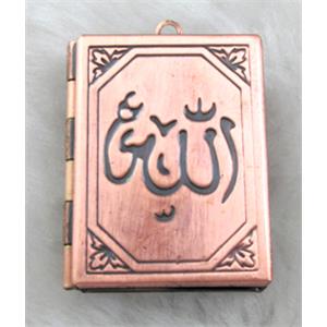necklace Locket pendant, copper, Red copper, 24x34mm [FDCPD145RP]