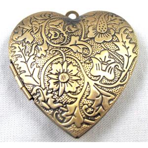necklace Locket, copper pendant, bronze, 40mm wide [FDCPD149BP]