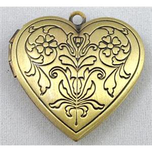 necklace Locket pendant, copper, bronze, approx 28mm wide [FDCPD182]