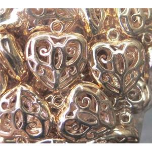 hollow copper pendant, unfading, gold plated, approx 15mm dia [FDCPD198]