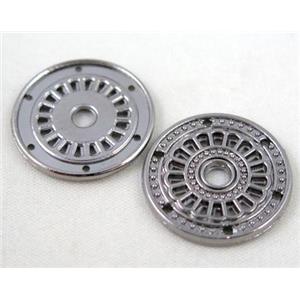 alloy bead, round, black, approx 21mm dia [FDCPD208]