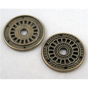 alloy bead, round, bronze, approx 21mm dia [FDCPD210]