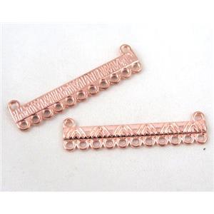 alloy pendant, hanger, red copper, approx 10x40mm, 11 hole [FDCPD212]