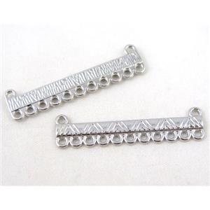 alloy pendant, hanger, platinum plated, approx 10x40mm, 11 hole [FDCPD215]