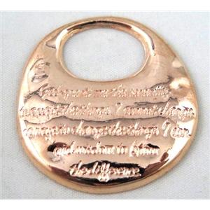 alloy pendant, red copper, approx 40mm dia [FDCPD220]