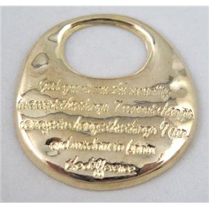 alloy pendant, gold plated, approx 40mm dia [FDCPD221]