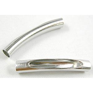 curving tube for necklace/bracelet, platinum plated, 5mm dia,30mm length [FDCT07PP]