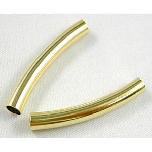 18K Gold Plated Light Curving Bracelet, necklace spacer Tube, 5mm dia, 30mm length [FDCT10GP18K]