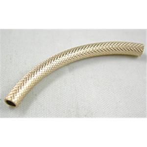 14K Gold Plated Light Curving Bracelet, necklace spacer Tube,Nickel Free, 4mm dia, 45mm length [FDCT15]