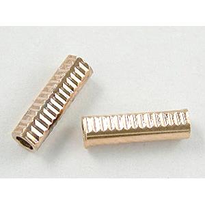 14K Gold Plated Bracelet, necklace spacer Tube, Nickel Free, 3mm dia, 9.5mm length [FDCT29GP]