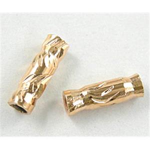 14K Gold Plated Bracelet, necklace spacer Tube,Nickel Free, 3mm dia, 9.5mm length [FDCT30GP]
