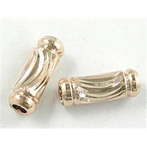 14K gold plated spacer tube for bracelet, necklace, Nickel Free, 3mm dia, 9.5mm length [FDCT32GP]